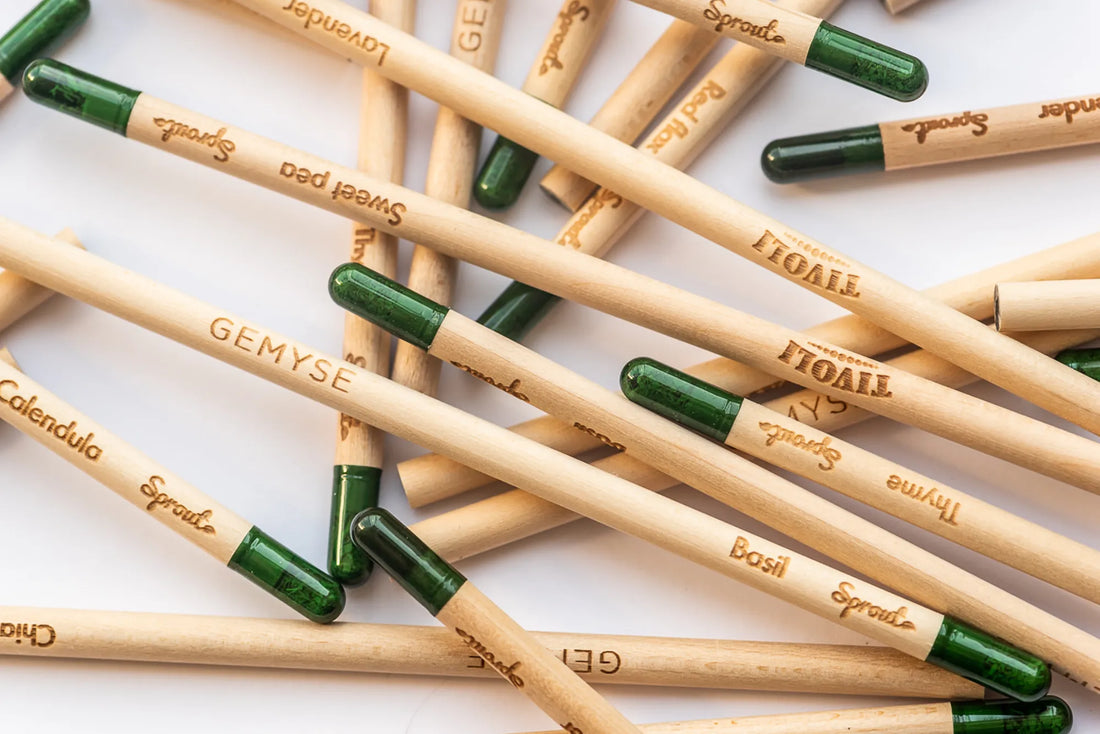 Sprout 3 blyanter - Røde Blomster